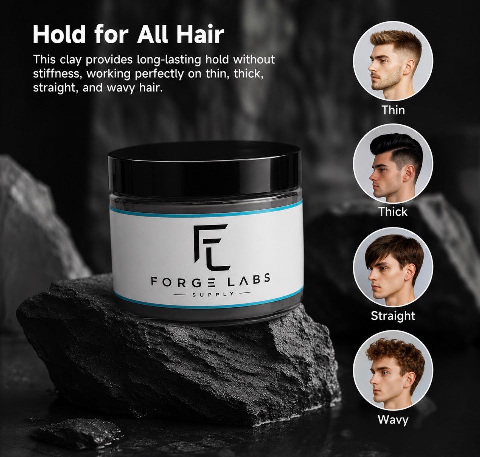 Forge labs Hair Clay (SAMPLE) only 80% of the bottle filled (product may work differently depending on hair)